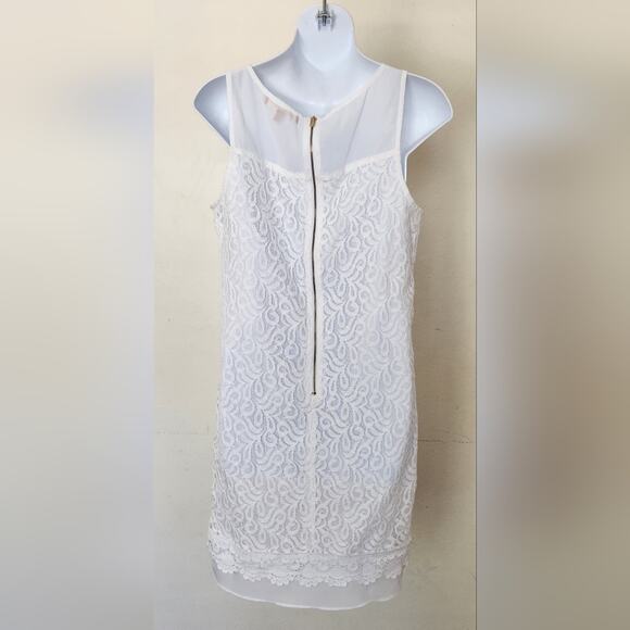 ELLEN TRACY WHITE LACE SHIFT DRESS SIZE 2 - Picture 9 of 14
